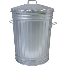 Galvanised Dustbin with Metal Lid 85ltr