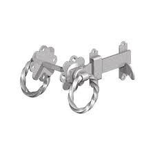 Gate Stop & Latch (Black Stop Pair & 6" Galv Latch)