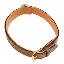Chanelle Pet Leather Padded Collar Brown 45cm x 20mm + 13cm x 35cm