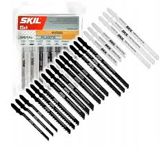SKIL T-Shank Jigsaw Blades Set – 21-Piece Assortment for Wood, Metal, and Plastic Cutting