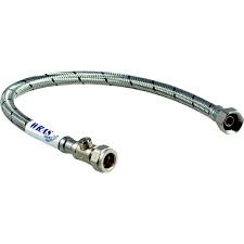 1/2" Flex Hose 10mm Bore 300mm with Iso Valve WRAS Approved