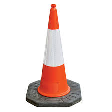 Dominator 1m Road Traffic Cone with Sealbrite Sleeve