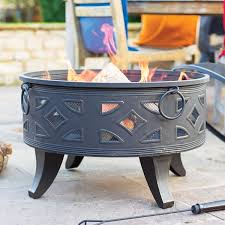 La Hacienda Diamond Deep Steel Firepit with Grill