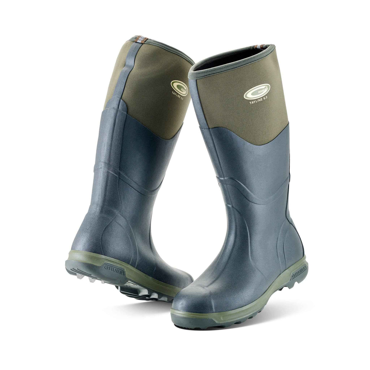 Grubs Tayline 5.0 Agricultural Wellington Boot - Deep Tractor Tread, Insulated, Moss Green