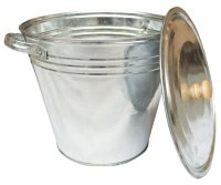 Galvanised Ash Bucket with Lid (32cm/15ltr)