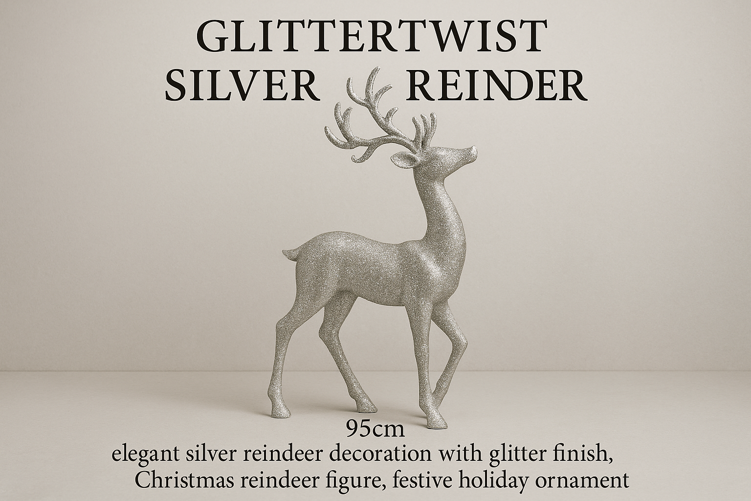 GlitterTwist Silver Reindeer 95cm