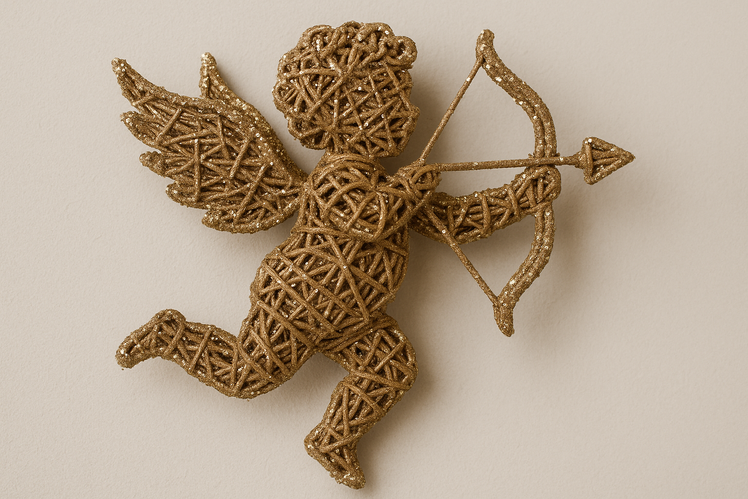 XMAS Sparkly Rattan Cupid