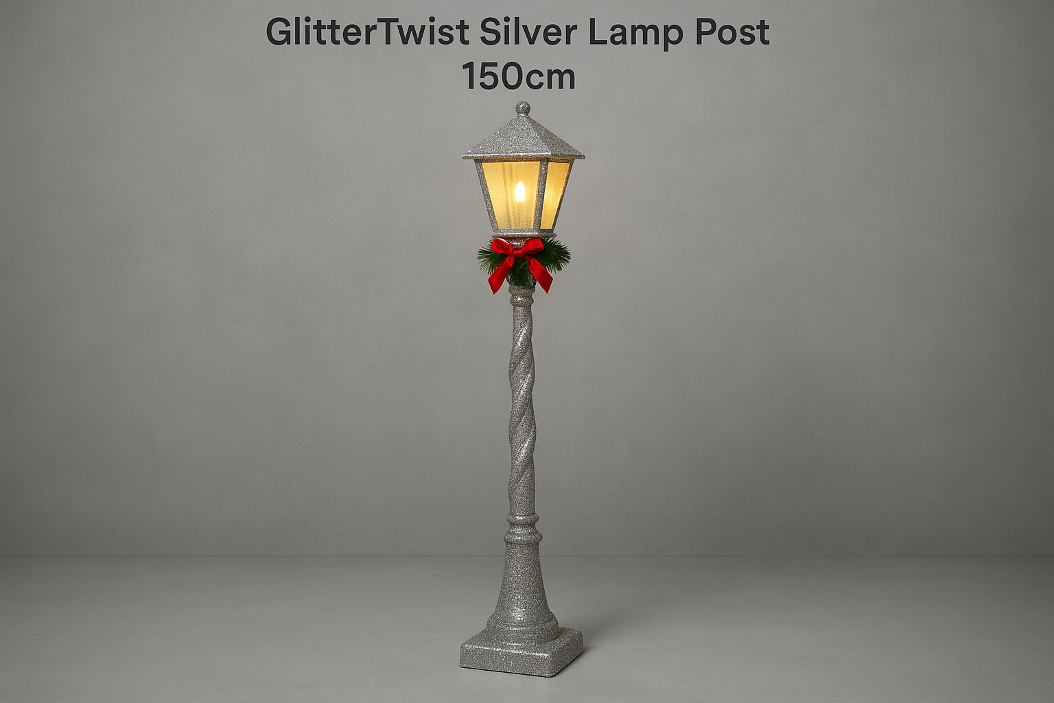 GlitterTwist Silver Lamp Post 150cm