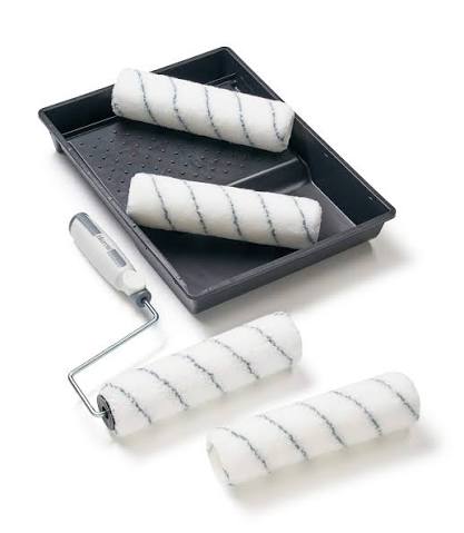 Harris Seriously Good Walls & Ceilings Paint Roller Set 9in Includes 1 x 9" Frame, 4 x 9" Medium Pile Roller Sleeves & Tray 9