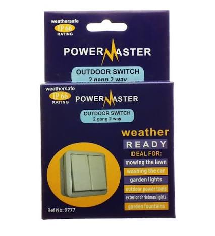 Powermaster Waterproof Outdoor 2 Gang 2 Way Switch IP66