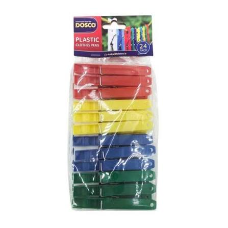 Dosco Plastic Clothes Pegs - 24 Pack