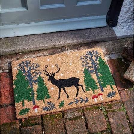 Woodland Stag Christmas Door Mat 40 x 60cm
