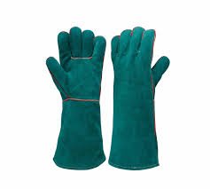 Green Welding Gauntlet Gloves