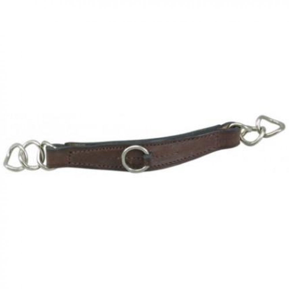 Shires Brown Leather Curb Chain - Brown