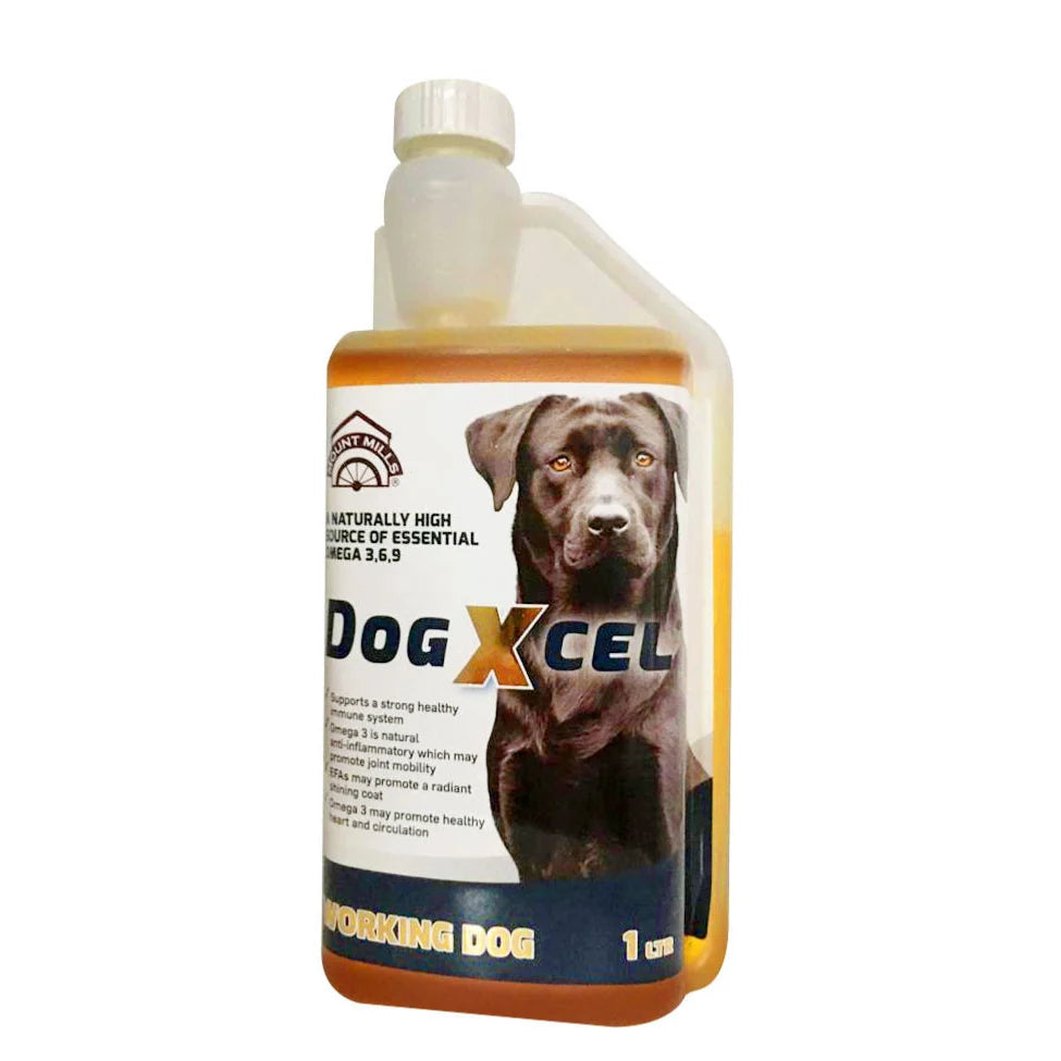Mount Mills DogXcel Natural Cold-Pressed Flax Oil - Omega 3, 6 & 9 (1L)