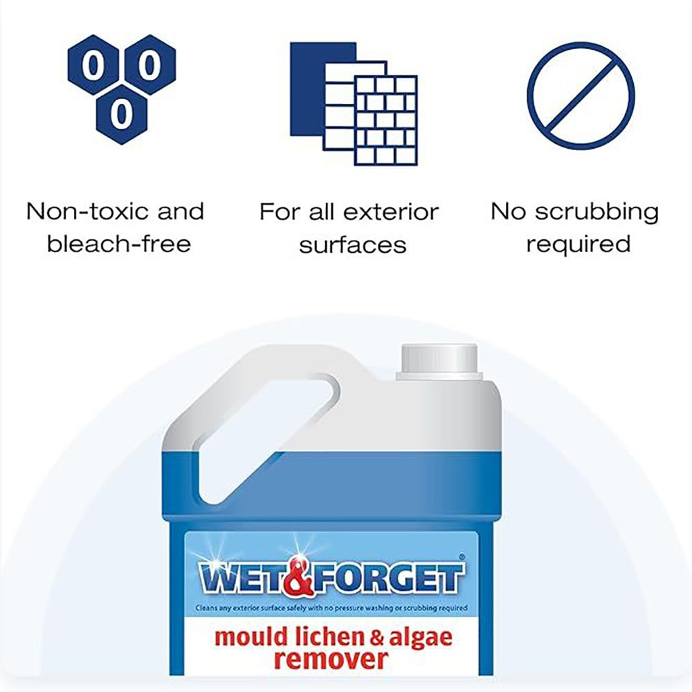 Wet & Forget Outdoor Mould, Lichen & Algae Remover 2L Concentrate