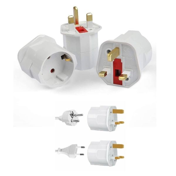 Powermaster 13 Amp Euro visitor adaptor (2pin to 3 pin)
