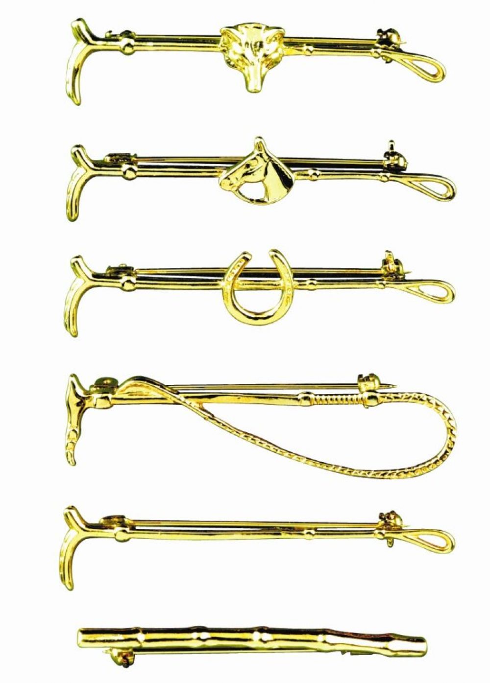 Waldhausen Gold Plated Tie/Stock Riders Show Pins - Horse Head