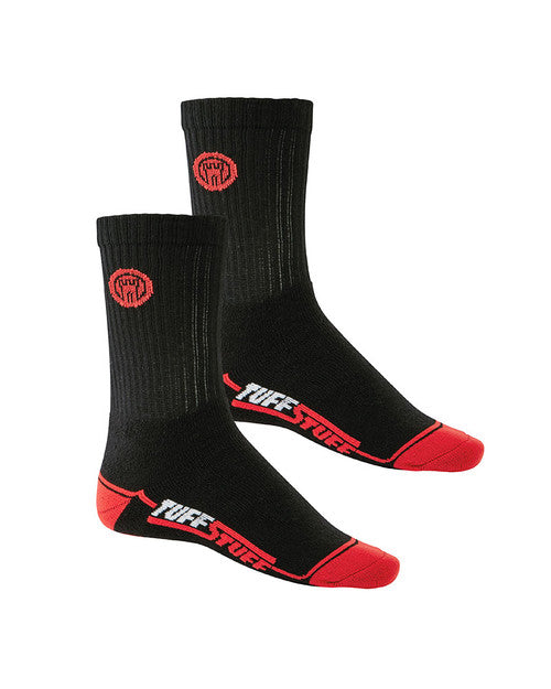 TuffStuff 606 Black & Red Extreme Work Socks (2 Pack)