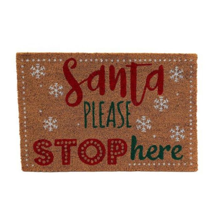 Santa Stop Christmas Door Mat 40 x 60cm